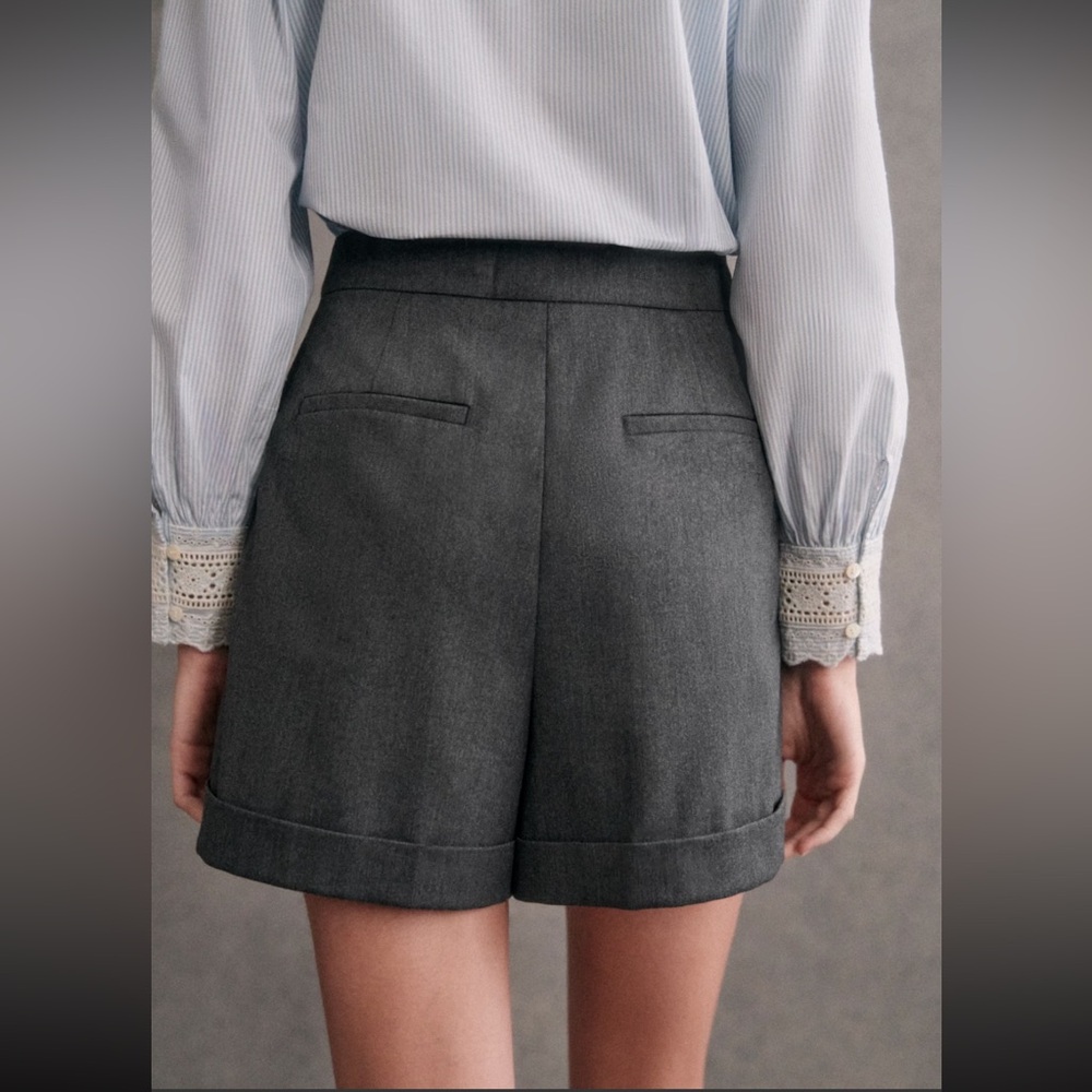 NWT Sézane Dogan Shorts - Mottled Grey - Picture 2 of 5